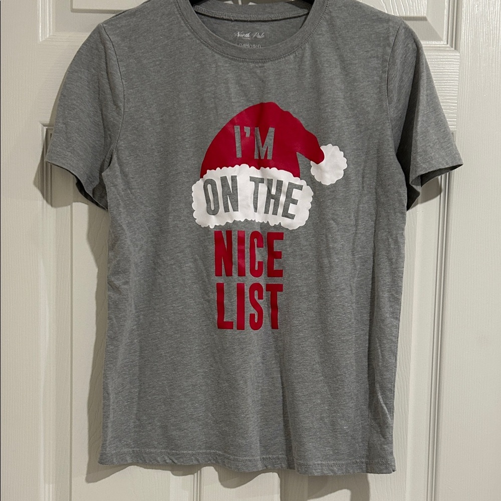 Gray T-Shirt with Festive Print